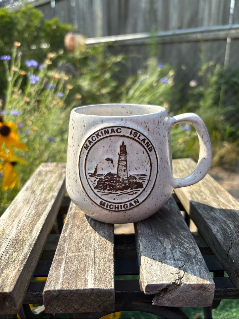 Mackinac Island Speckled Beige Ceramic Mug